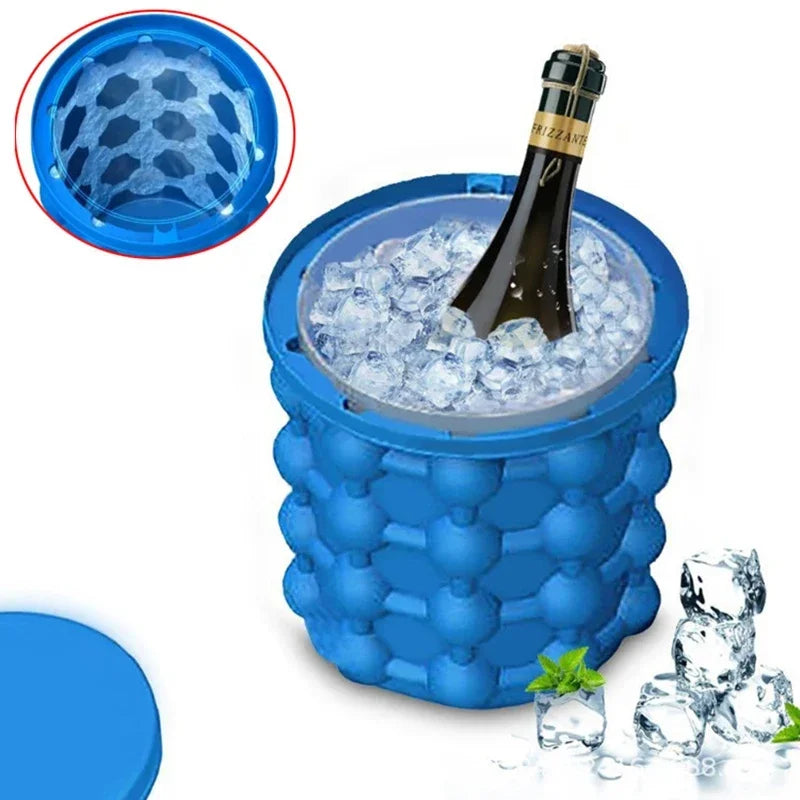 🧊 Portable 2-in-1 Ice Bucket – More Ice, Less Space! 🧊