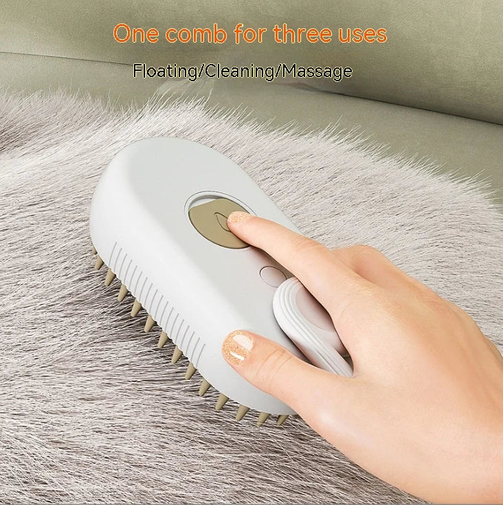 🐶 Electric Spray Pet Grooming Comb – 4-in-1 Hair Removal, Massage & Cleaning Brush! 🐱