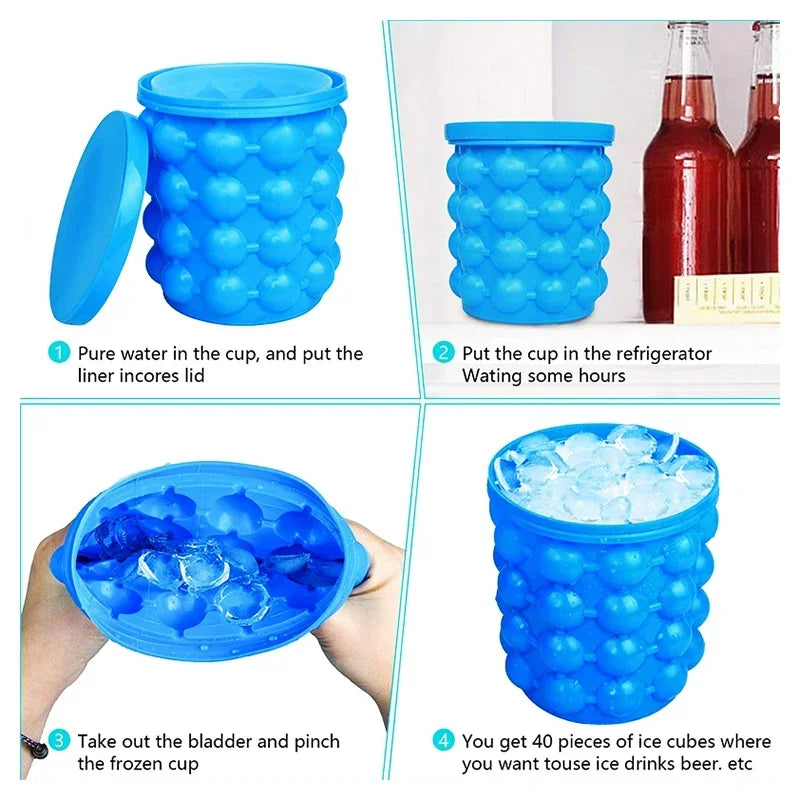 🧊 Portable 2-in-1 Ice Bucket – More Ice, Less Space! 🧊