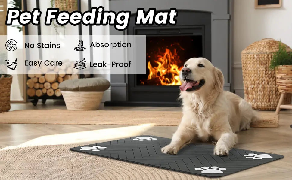 🐾 Absorbent & Waterproof Pet Feeding Mat – Keep Your Pet’s Mealtime Mess-Free! 🐾