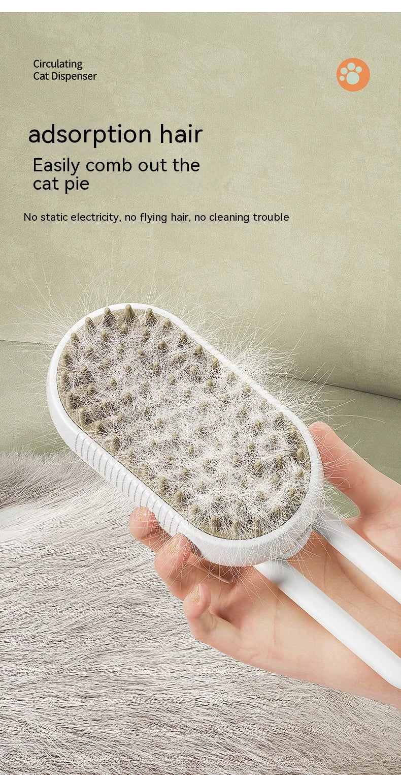 🐶 Electric Spray Pet Grooming Comb – 4-in-1 Hair Removal, Massage & Cleaning Brush! 🐱