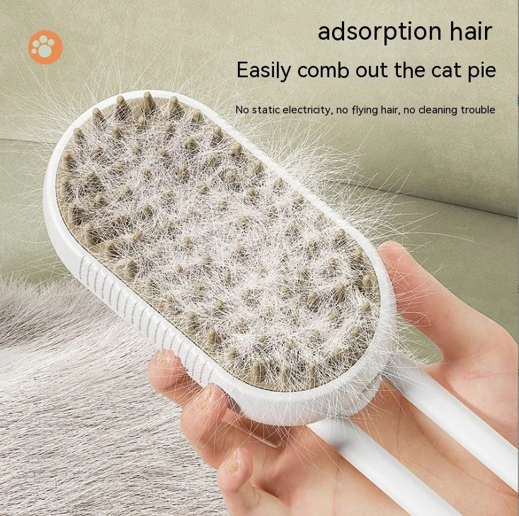 🐶 Electric Spray Pet Grooming Comb – 4-in-1 Hair Removal, Massage & Cleaning Brush! 🐱