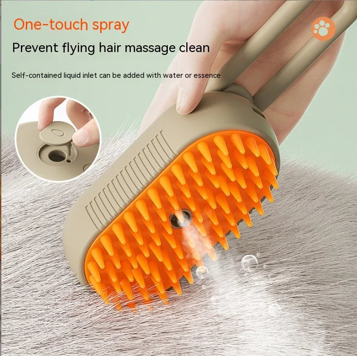 🐶 Electric Spray Pet Grooming Comb – 4-in-1 Hair Removal, Massage & Cleaning Brush! 🐱