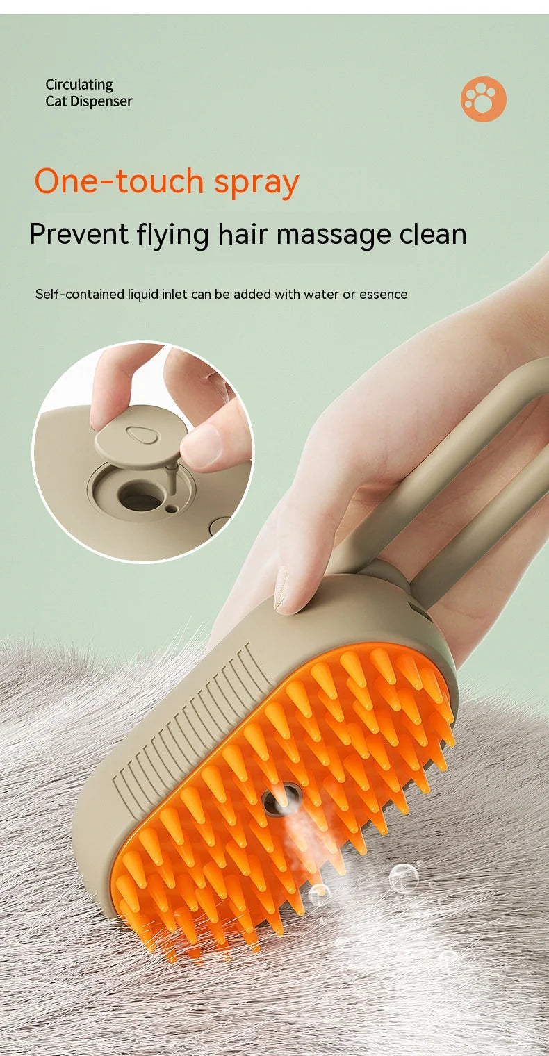 🐶 Electric Spray Pet Grooming Comb – 4-in-1 Hair Removal, Massage & Cleaning Brush! 🐱